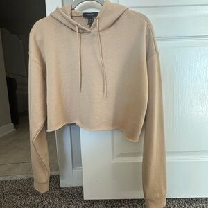 Beige cropped hoodie
